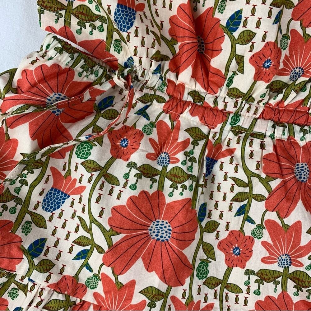 &merci women's large Floral Dress open back Red white cream bridal garden sun - Picture 8 of 12